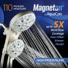 imageAquaCare Magneton HighPressure 48mode Luxury 3way Combo System with Magnetic Guidance Docking Giant Rain ampamp Handheld Shower Head Hygienic Jets and 6 ft Stainless Steel Hose Matte Black FinishSatin Nickel