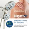 imageAquaCare Magneton HighPressure 48mode Luxury 3way Combo System with Magnetic Guidance Docking Giant Rain ampamp Handheld Shower Head Hygienic Jets and 6 ft Stainless Steel Hose Matte Black FinishSatin Nickel