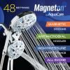 imageAquaCare Magneton HighPressure 48mode Luxury 3way Combo System with Magnetic Guidance Docking Giant Rain ampamp Handheld Shower Head Hygienic Jets and 6 ft Stainless Steel Hose Matte Black FinishChrome