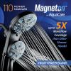 imageAquaCare Magneton HighPressure 48mode Luxury 3way Combo System with Magnetic Guidance Docking Giant Rain ampamp Handheld Shower Head Hygienic Jets and 6 ft Stainless Steel Hose Matte Black FinishMatte Black