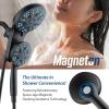 imageAquaCare Magneton HighPressure 48mode Luxury 3way Combo System with Magnetic Guidance Docking Giant Rain ampamp Handheld Shower Head Hygienic Jets and 6 ft Stainless Steel Hose Matte Black FinishMatte Black