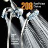imageAquaCare Polaris High Pressure Multi Zone 208 Setting Shower Head ampamp Handheld 3way Combo System  Magnetic Docking Handle StayClean Jets 6 ft Metal Hose Graphite Finish Top American BrandChrome