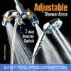 imageAquaCare Polaris High Pressure Multi Zone 208 Setting Shower Head ampamp Handheld 3way Combo System  Magnetic Docking Handle StayClean Jets 6 ft Metal Hose Graphite Finish Top American BrandChrome