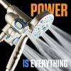 imageAquaCare Polaris High Pressure Multi Zone 208 Setting Shower Head ampamp Handheld 3way Combo System  Magnetic Docking Handle StayClean Jets 6 ft Metal Hose Graphite Finish Top American BrandNickel