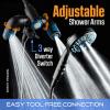 imageAquaCare Polaris High Pressure Multi Zone 208 Setting Shower Head ampamp Handheld 3way Combo System  Magnetic Docking Handle StayClean Jets 6 ft Metal Hose Graphite Finish Top American BrandMatte Black