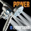 imageAquaCare Polaris High Pressure Multi Zone 208 Setting Shower Head ampamp Handheld 3way Combo System  Magnetic Docking Handle StayClean Jets 6 ft Metal Hose Graphite Finish Top American BrandGraphite