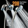 imageAquaCare Polaris High Pressure Multi Zone 208 Setting Shower Head ampamp Handheld 3way Combo System  Magnetic Docking Handle StayClean Jets 6 ft Metal Hose Graphite Finish Top American BrandGraphite