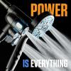 imageAquaCare Polaris High Pressure Multi Zone 208 Setting Shower Head ampamp Handheld 3way Combo System  Magnetic Docking Handle StayClean Jets 6 ft Metal Hose Graphite Finish Top American BrandMatte Black