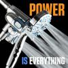 imageAquaCare Polaris High Pressure Multi Zone 208 Setting Shower Head ampamp Handheld 3way Combo System  Magnetic Docking Handle StayClean Jets 6 ft Metal Hose Graphite Finish Top American BrandChrome