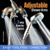 imageAquaCare Polaris High Pressure Multi Zone 208 Setting Shower Head ampamp Handheld 3way Combo System  Magnetic Docking Handle StayClean Jets 6 ft Metal Hose Graphite Finish Top American BrandNickel