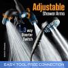 imageAquaCare Polaris High Pressure Multi Zone 208 Setting Shower Head ampamp Handheld 3way Combo System  Magnetic Docking Handle StayClean Jets 6 ft Metal Hose Graphite Finish Top American BrandOil Rubbed Bronze