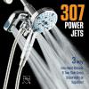 imageAquaCare Polaris High Pressure Multi Zone 208 Setting Shower Head ampamp Handheld 3way Combo System  Magnetic Docking Handle StayClean Jets 6 ft Metal Hose Graphite Finish Top American BrandChrome