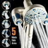 imageAquaCare Polaris High Pressure Multi Zone 208 Setting Shower Head ampamp Handheld 3way Combo System  Magnetic Docking Handle StayClean Jets 6 ft Metal Hose Graphite Finish Top American BrandNickel