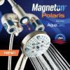 imageAquaCare Polaris High Pressure Multi Zone 208 Setting Shower Head ampamp Handheld 3way Combo System  Magnetic Docking Handle StayClean Jets 6 ft Metal Hose Graphite Finish Top American BrandNickel