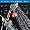 imageHotel Spa AquaCare AsSeenOnTV High Pressure 48setting Rain ampamp Handheld 3way Shower Head Combo  Anticlog NozzlesTub Tile ampamp Pet Power WashExtra Long 6 ft HoseAll Chrome FinishSatin Nickel