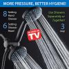 imageHotel Spa AquaCare AsSeenOnTV High Pressure 48setting Rain ampamp Handheld 3way Shower Head Combo  Anticlog NozzlesTub Tile ampamp Pet Power WashExtra Long 6 ft HoseAll Chrome FinishMatte Black