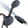 imageHotel Spa AquaCare AsSeenOnTV High Pressure Handheld ampamp Rain 50mode 3way Shower Head Combo with Anticlog Jets 2mode Tub ampamp Pet Power Wash Extra Wall Bracket 6 ft Hose All Chrome FinishMatte Black