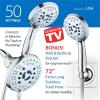 imageHotel Spa AquaCare AsSeenOnTV High Pressure Handheld ampamp Rain 50mode 3way Shower Head Combo with Anticlog Jets 2mode Tub ampamp Pet Power Wash Extra Wall Bracket 6 ft Hose All Chrome FinishAllChrome