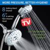 imageHotel Spa AquaCare AsSeenOnTV High Pressure Handheld ampamp Rain 50mode 3way Shower Head Combo with Anticlog Jets 2mode Tub ampamp Pet Power Wash Extra Wall Bracket 6 ft Hose All Chrome FinishAllChrome