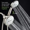 imageHotel Spa AquaCare AsSeenOnTV High Pressure Handheld ampamp Rain 50mode 3way Shower Head Combo with Anticlog Jets 2mode Tub ampamp Pet Power Wash Extra Wall Bracket 6 ft Hose All Chrome FinishSatin Nickel
