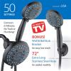 imageHotel Spa AquaCare AsSeenOnTV High Pressure Handheld ampamp Rain 50mode 3way Shower Head Combo with Anticlog Jets 2mode Tub ampamp Pet Power Wash Extra Wall Bracket 6 ft Hose All Chrome FinishOil Rubbed Bronze