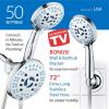 imageHotel Spa AquaCare AsSeenOnTV High Pressure Handheld ampamp Rain 50mode 3way Shower Head Combo with Anticlog Jets 2mode Tub ampamp Pet Power Wash Extra Wall Bracket 6 ft Hose All Chrome FinishAllChrome