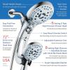 imageHotel Spa AquaCare AsSeenOnTV High Pressure HandheldRain 50mode 3way Shower Head Combo with Adjustable Arm  Anticlog Nozzles Tub ampamp Pet Power Wash 6 ft Hose All Chrome FinishAllChrome