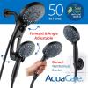 imageHotel Spa AquaCare AsSeenOnTV High Pressure HandheldRain 50mode 3way Shower Head Combo with Adjustable Arm  Anticlog Nozzles Tub ampamp Pet Power Wash 6 ft Hose All Chrome FinishMatte Black