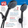 imageHotel Spa AquaCare High Pressure 8mode Handheld Shower Head  Anticlog Nozzles Builtin Power Wash to Clean Tub Tile ampamp Pets Extra Long 6 ft Stainless Steel Hose Wall ampamp Overhead BracketsMatte Black