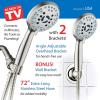 imageHotel Spa AquaCare High Pressure 8mode Handheld Shower Head  Anticlog Nozzles Builtin Power Wash to Clean Tub Tile ampamp Pets Extra Long 6 ft Stainless Steel Hose Wall ampamp Overhead BracketsSatin Nickel