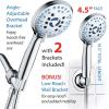 imageHotel Spa AquaCare High Pressure 8mode Handheld Shower Head  Anticlog Nozzles Builtin Power Wash to Clean Tub Tile ampamp Pets Extra Long 6 ft Stainless Steel Hose Wall ampamp Overhead BracketsPremium Chrome
