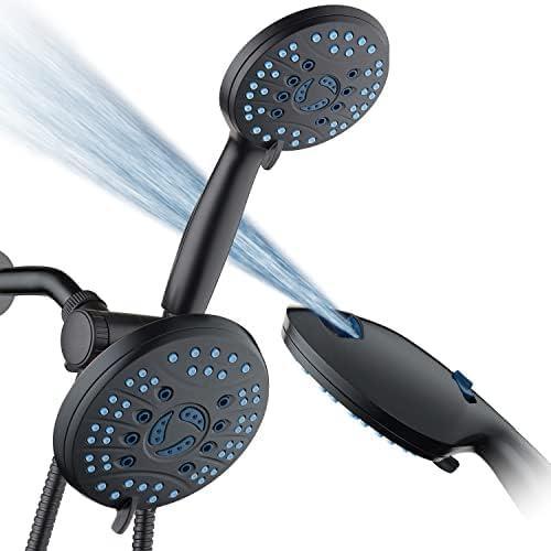 imageHotel Spa AquaCare AsSeenOnTV High Pressure Handheld ampamp Rain 50mode 3way Shower Head Combo with Anticlog Jets 2mode Tub ampamp Pet Power Wash Extra Wall Bracket 6 ft Hose All Chrome FinishMatte Black