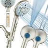 imageAquaCare High Pressure 10 Spray Mode Filtered Showerhead  Handheld Shower Head Filters Chlorine to Heal Dry Skin Revive Hair  Dual Power Wash Cleans Tub Tile Pets  Hard Water Softener BlackSatin Nickel