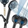 imageAquaCare High Pressure 10 Spray Mode Filtered Showerhead  Handheld Shower Head Filters Chlorine to Heal Dry Skin Revive Hair  Dual Power Wash Cleans Tub Tile Pets  Hard Water Softener BlackMatte Black