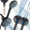 imageAquaCare High Pressure 6way Dual Shower Head Combo with Builtin Filter ampamp Power Wash  Clean Tub Tile ampamp Pets Remove Chlorine Lead ampamp Toxins from Water to Protect Skin Hair ampamp Nails Chrome FinishMatte Black