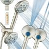 imageAquaCare High Pressure 6way Dual Shower Head Combo with Builtin Filter ampamp Power Wash  Clean Tub Tile ampamp Pets Remove Chlorine Lead ampamp Toxins from Water to Protect Skin Hair ampamp Nails Nickel FinishNickel