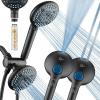 imageAquaCare High Pressure 6way Dual Shower Head Combo with Builtin Filter ampamp Power Wash  Clean Tub Tile ampamp Pets Remove Chlorine Lead ampamp Toxins from Water to Protect Skin Hair ampamp Nails Nickel FinishMatte Black