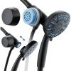 imageAquaCare Magneton 8setting Magnetic Docking Hand Shower with Builtin Shower Filter  ONOFF Filtration Modes Instant Cartridge Reload StayClean KDF Cartridge 6 ft Steel Hose Satin NickelMatte Black