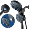 imageAquaCare Magneton HighPressure 48mode Luxury 3way Combo System with Magnetic Guidance Docking Giant Rain ampamp Handheld Shower Head Hygienic Jets and 6 ft Stainless Steel Hose Matte Black FinishMatte Black