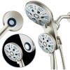 imageAquaCare Magneton HighPressure 48mode Luxury 3way Combo System with Magnetic Guidance Docking Giant Rain ampamp Handheld Shower Head Hygienic Jets and 6 ft Stainless Steel Hose Matte Black FinishSatin Nickel