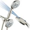 imageHotel Spa AquaCare AsSeenOnTV High Pressure 48setting Rain ampamp Handheld 3way Shower Head Combo  Anticlog NozzlesTub Tile ampamp Pet Power WashExtra Long 6 ft HoseAll Chrome FinishSatin Nickel