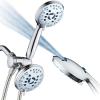 imageHotel Spa AquaCare AsSeenOnTV High Pressure 48setting Rain ampamp Handheld 3way Shower Head Combo  Anticlog NozzlesTub Tile ampamp Pet Power WashExtra Long 6 ft HoseAll Chrome FinishAllChrome