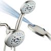 imageHotel Spa AquaCare AsSeenOnTV High Pressure Handheld ampamp Rain 50mode 3way Shower Head Combo with Anticlog Jets 2mode Tub ampamp Pet Power Wash Extra Wall Bracket 6 ft Hose All Chrome FinishSatin Nickel
