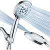 imageHotel Spa AquaCare High Pressure 8mode Handheld Shower Head  Anticlog Nozzles Builtin Power Wash to Clean Tub Tile ampamp Pets Extra Long 6 ft Stainless Steel Hose Wall ampamp Overhead BracketsPremium Chrome