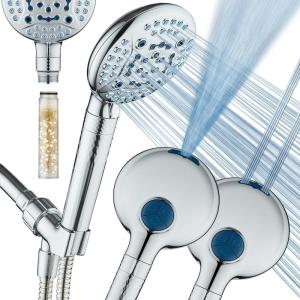 imageAquaCare 4X High Pressure 10mode Filter Handheld Shower Head with Dual Power Wash  Clean Tub Tile ampamp Pets Remove Chlorine Metals ampamp Toxins from Water to Protect Skin Hair ampamp Nails Nickel FinishChrome