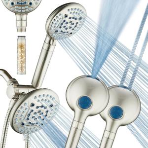 imageAquaCare High Pressure 6way Dual Shower Head Combo with Builtin Filter ampamp Power Wash  Clean Tub Tile ampamp Pets Remove Chlorine Lead ampamp Toxins from Water to Protect Skin Hair ampamp Nails Chrome FinishNickel