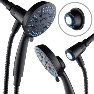 imageAquaCare Magneton 8setting Magnetic Docking Hand Shower with Builtin Shower Filter  ONOFF Filtration Modes Instant Cartridge Reload StayClean KDF Cartridge 6 ft Steel Hose Satin NickelOil Rubbed Bronze