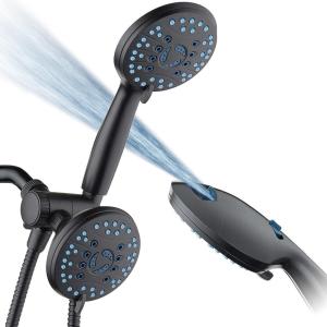 imageHotel Spa AquaCare AsSeenOnTV High Pressure 48setting Rain ampamp Handheld 3way Shower Head Combo  Anticlog NozzlesTub Tile ampamp Pet Power WashExtra Long 6 ft HoseAll Chrome FinishMatte Black