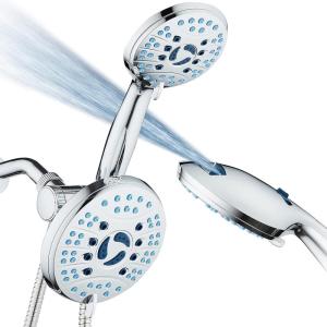 imageHotel Spa AquaCare AsSeenOnTV High Pressure Handheld ampamp Rain 50mode 3way Shower Head Combo with Anticlog Jets 2mode Tub ampamp Pet Power Wash Extra Wall Bracket 6 ft Hose All Chrome FinishAllChrome