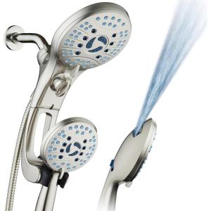 imageHotel Spa AquaCare AsSeenOnTV High Pressure HandheldRain 50mode 3way Shower Head Combo with Adjustable Arm  Anticlog Nozzles Tub ampamp Pet Power Wash 6 ft Hose All Chrome FinishSatin Nickel